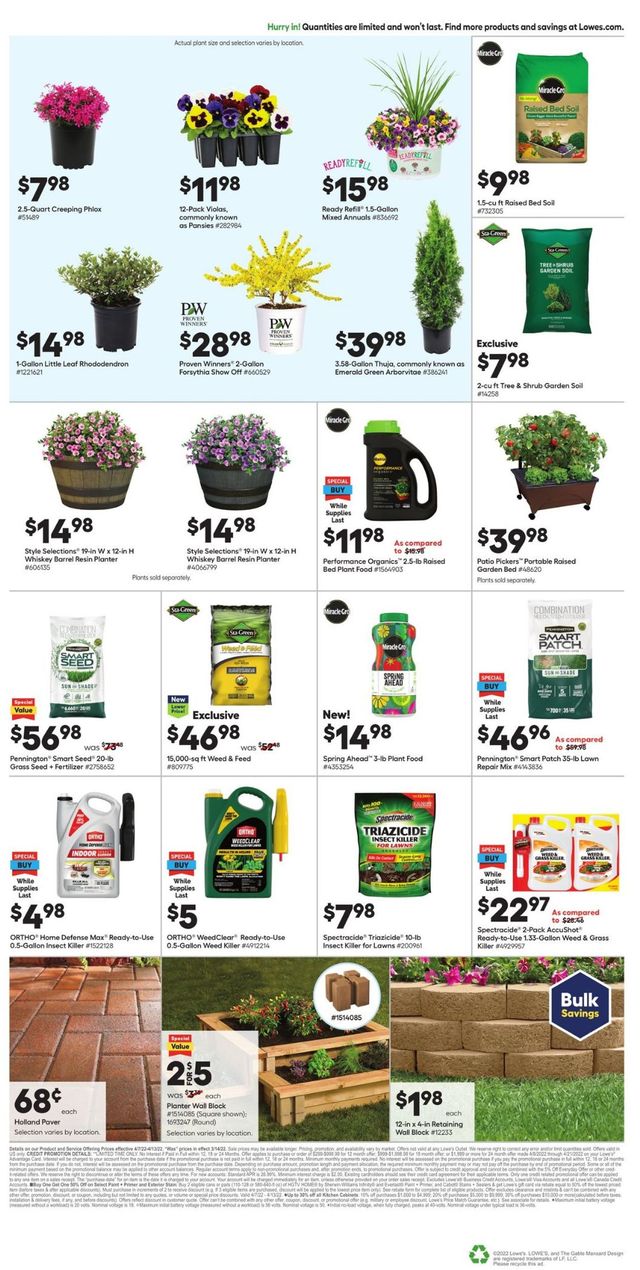 Lowe's Ad from 04/07/2022