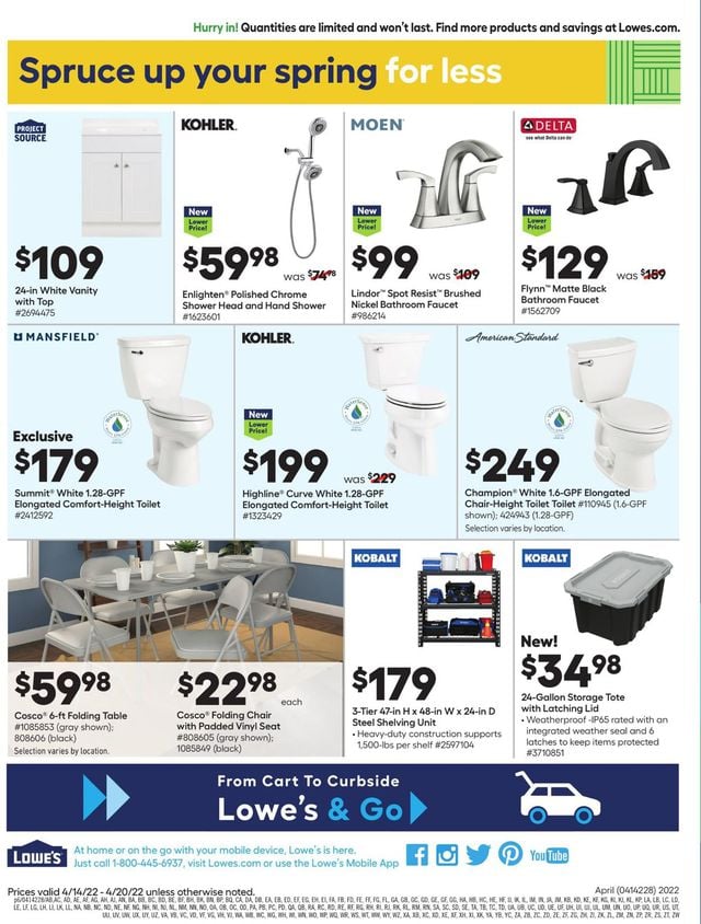 Lowe's Ad from 04/14/2022