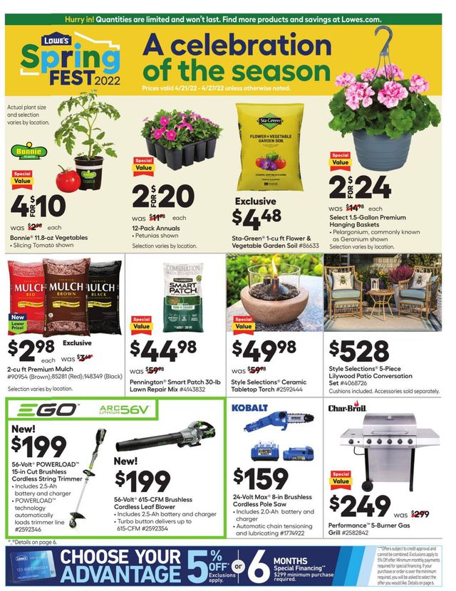 Lowe's Ad from 04/21/2022