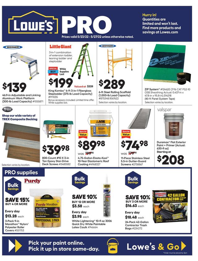 Lowe's Ad from 05/23/2022