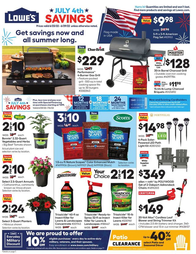 Lowe's Ad from 06/23/2022