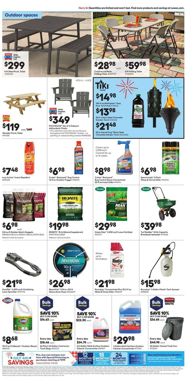 Lowe's Ad from 06/30/2022