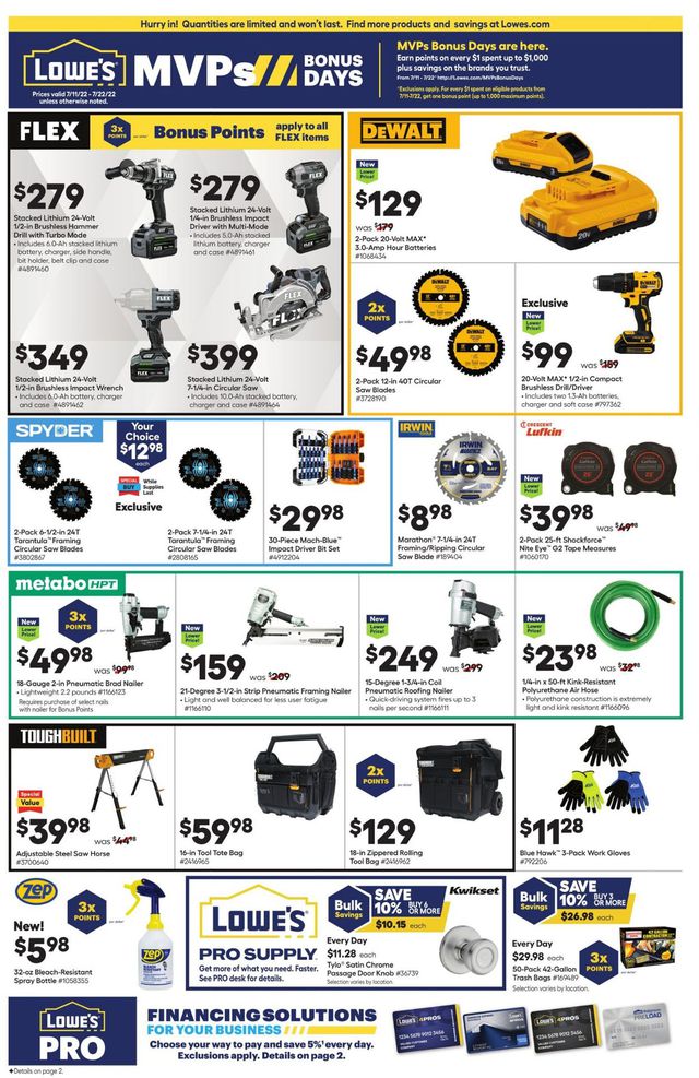 Lowe's Ad from 07/11/2022