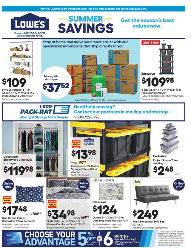 Lowe's Ad from 07/28/2022