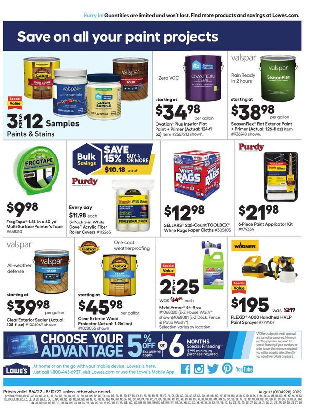 Lowe's Ad from 08/04/2022