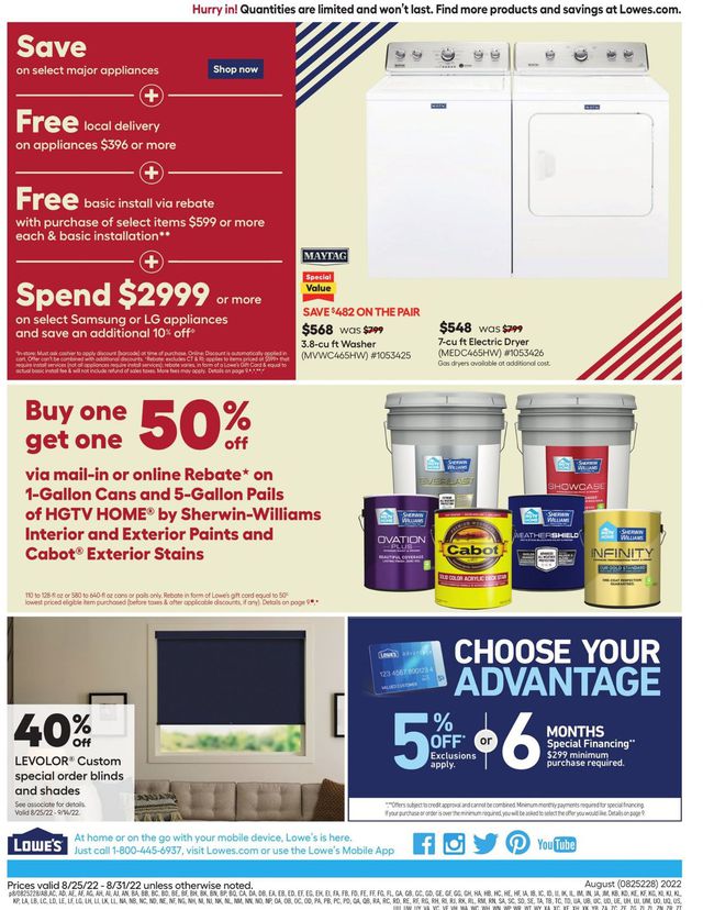 Lowe's Ad from 08/25/2022