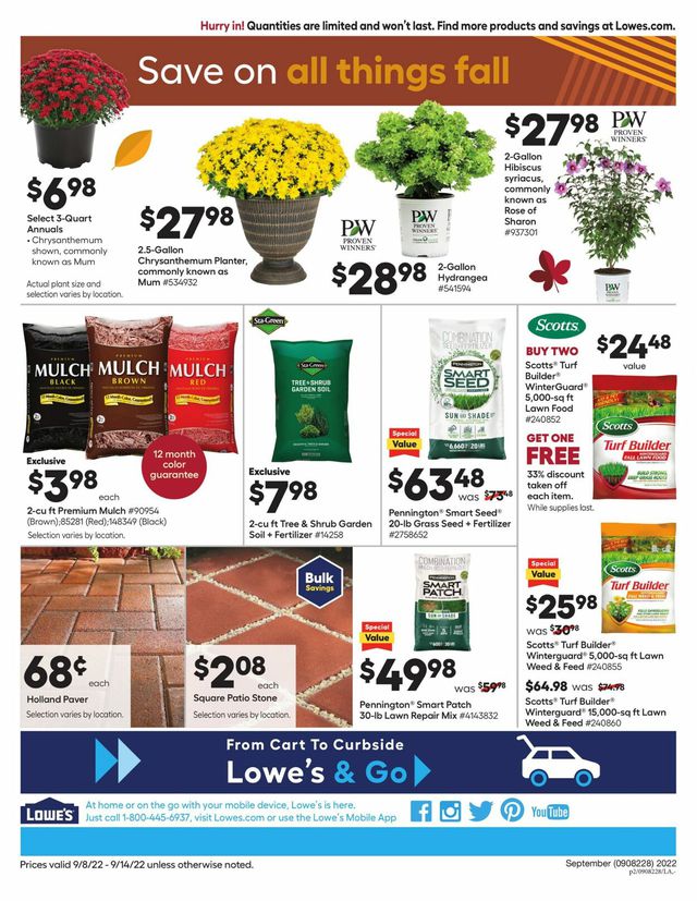 Lowe's Ad from 09/08/2022