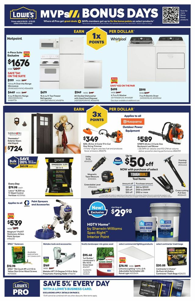 Lowe's Ad from 03/20/2023