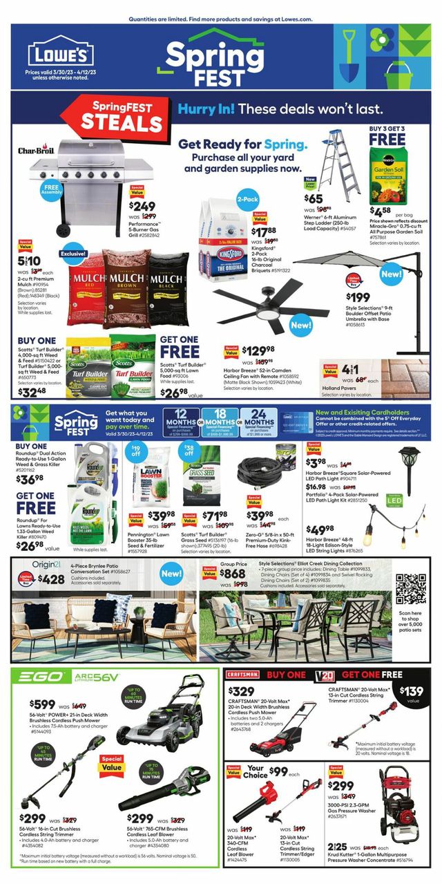 Lowe's Ad from 03/30/2023