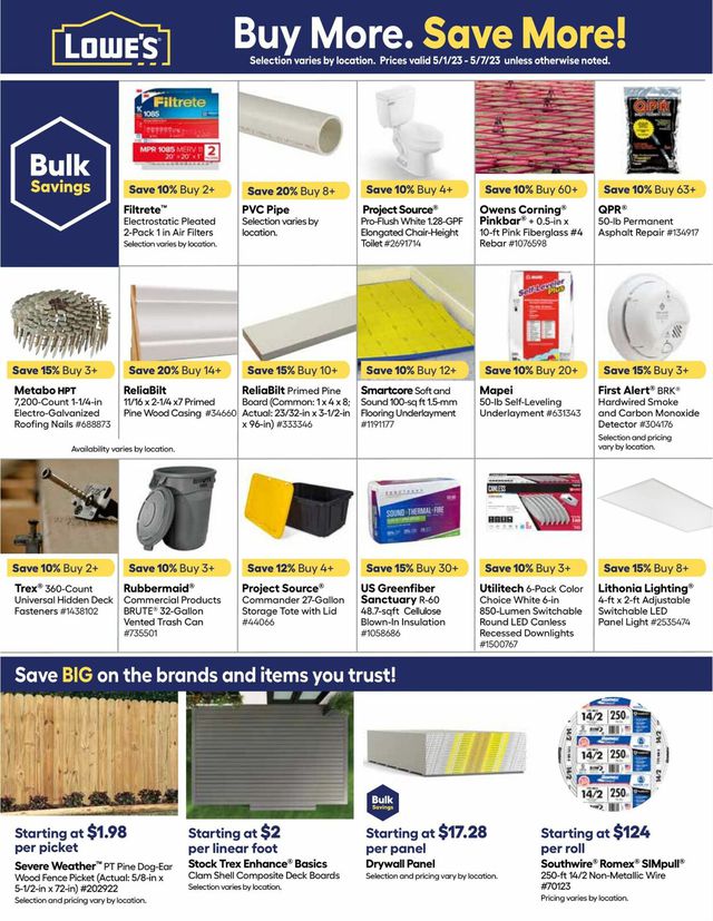 Lowe's Ad from 05/01/2023