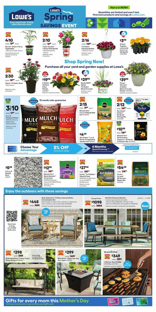 Lowe's Ad from 05/04/2023
