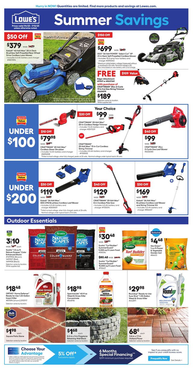 Lowe's Ad from 07/06/2023
