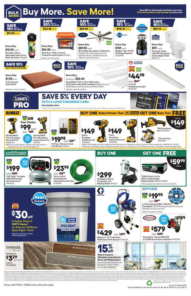 Lowe's Ad from 07/17/2023