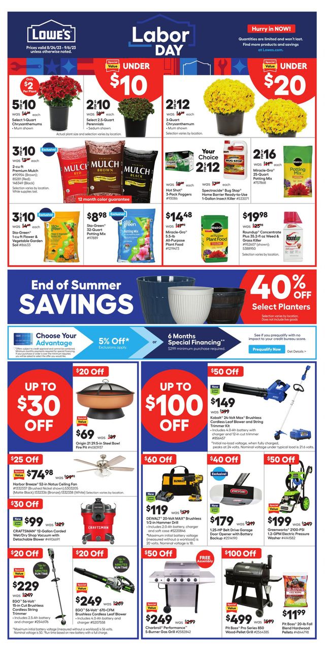 Lowe's Ad from 08/24/2023