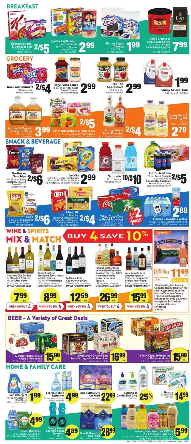 Lucky Supermarkets Ad from 09/16/2020