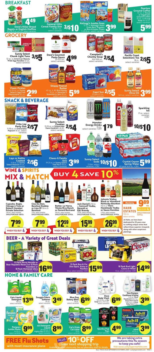 Lucky Supermarkets Ad from 09/30/2020