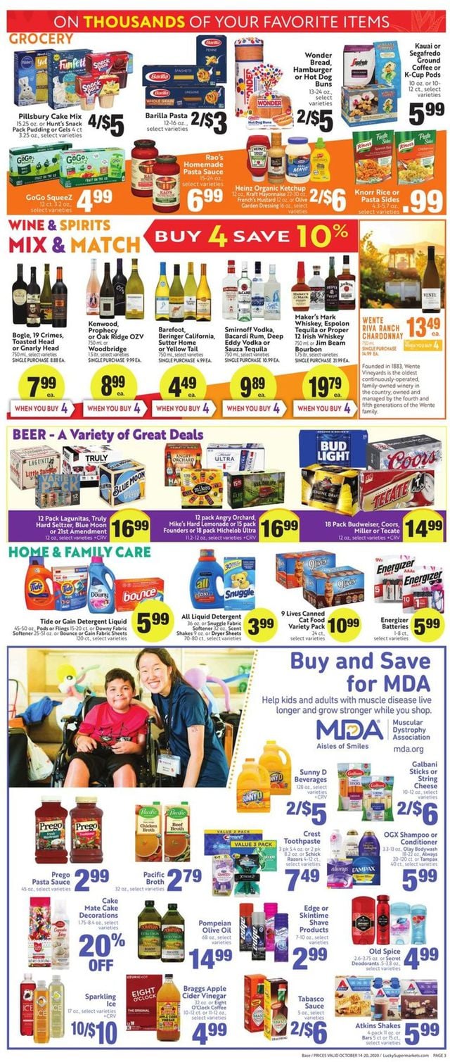 Lucky Supermarkets Ad from 10/14/2020