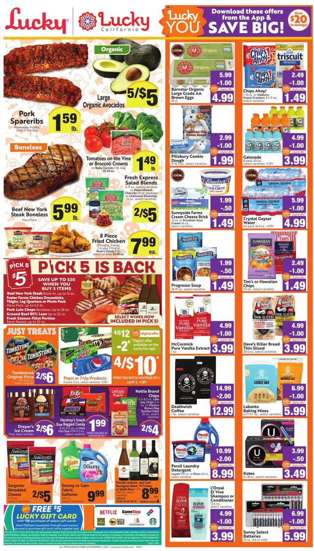 Lucky Supermarkets Ad from 10/28/2020