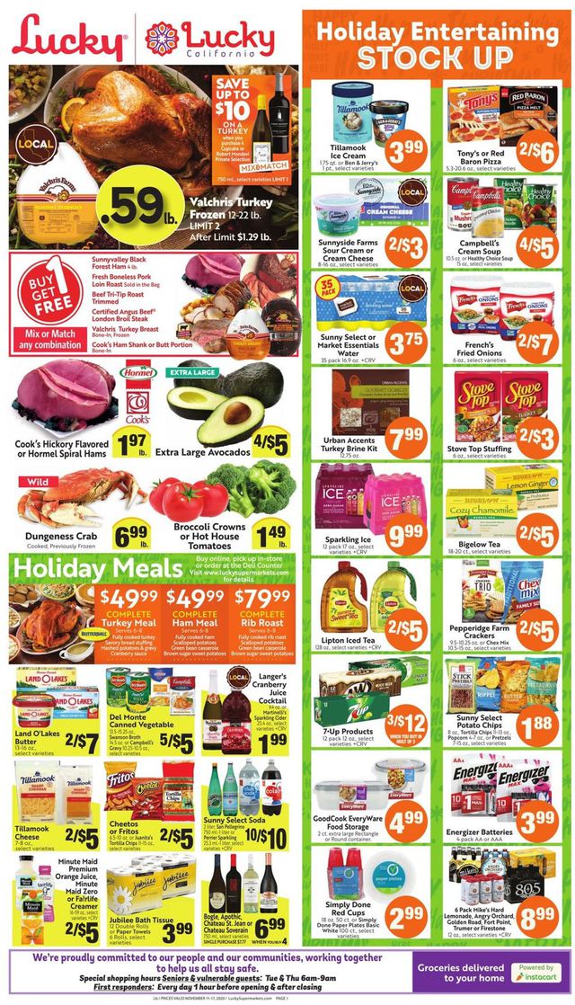 Lucky Supermarkets Ad from 11/11/2020