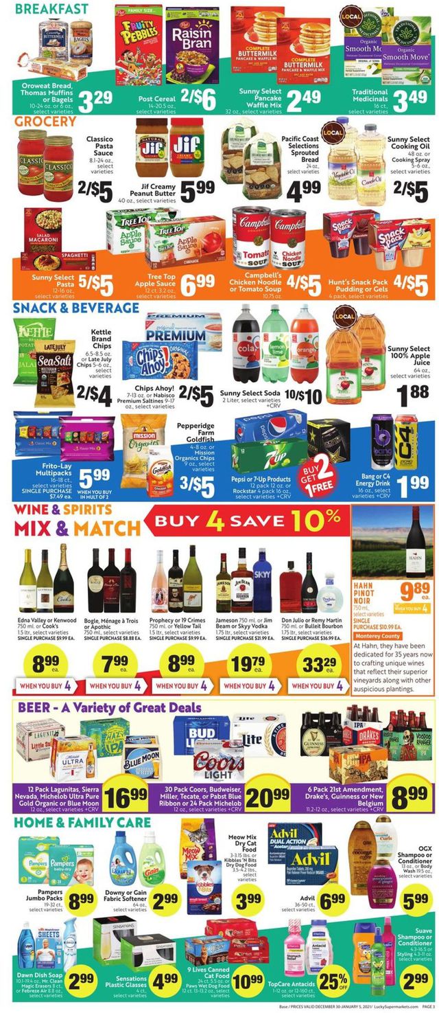 Lucky Supermarkets Ad from 12/30/2020