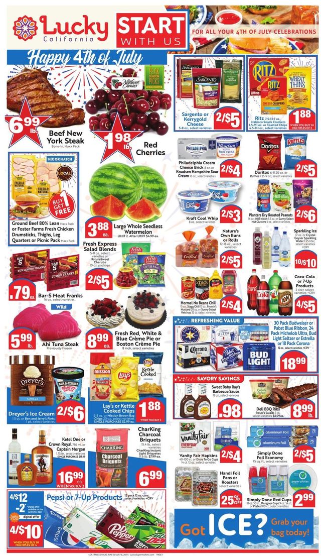 Lucky Supermarkets Ad from 06/30/2021