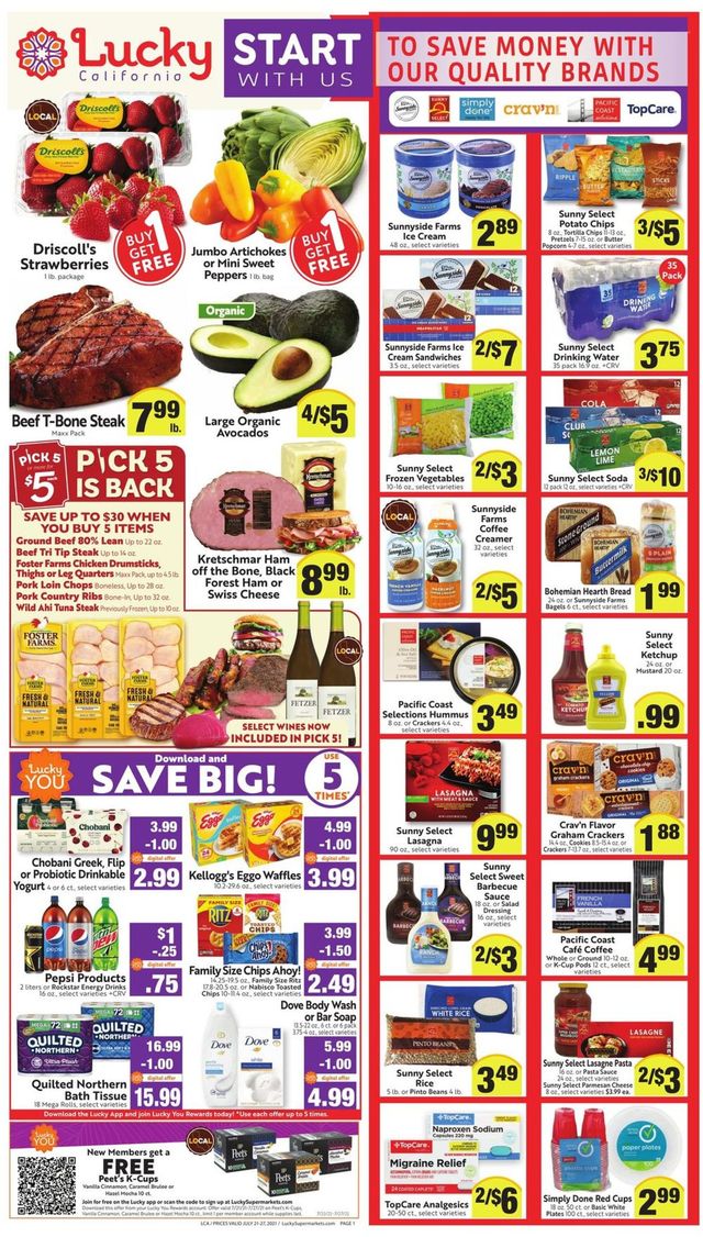Lucky Supermarkets Ad from 07/21/2021