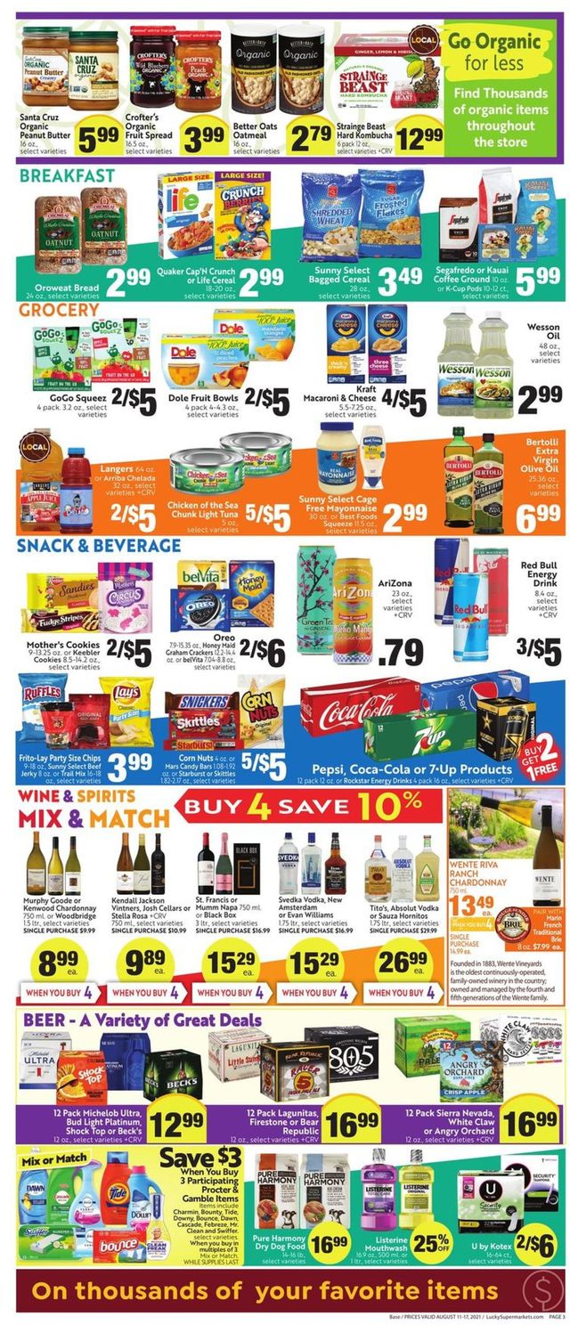 Lucky Supermarkets Ad from 08/11/2021