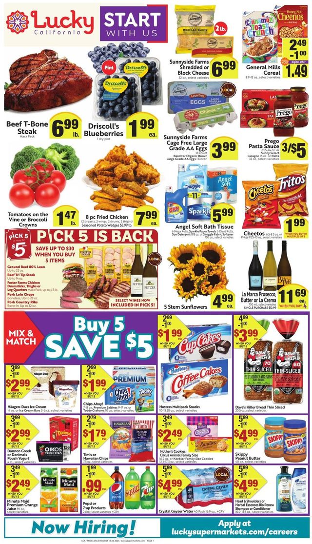 Lucky Supermarkets Ad from 08/18/2021