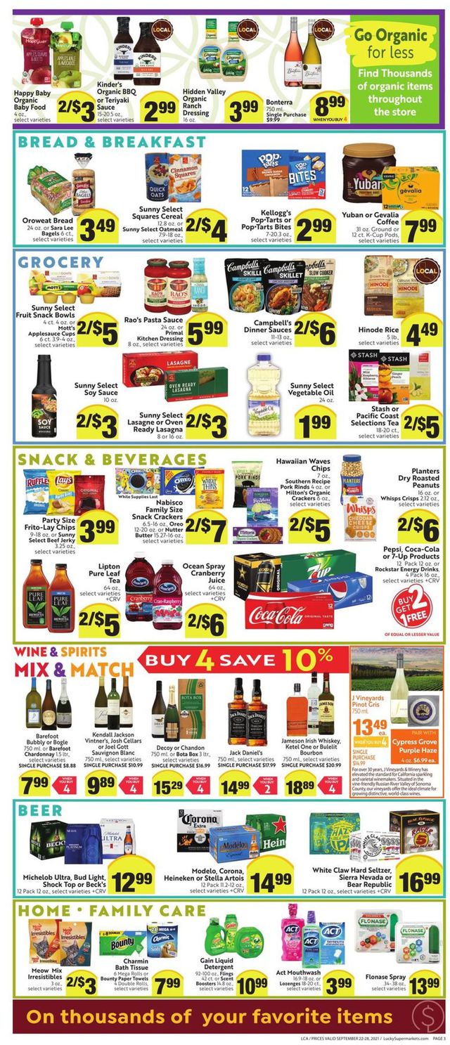 Lucky Supermarkets Ad from 09/22/2021