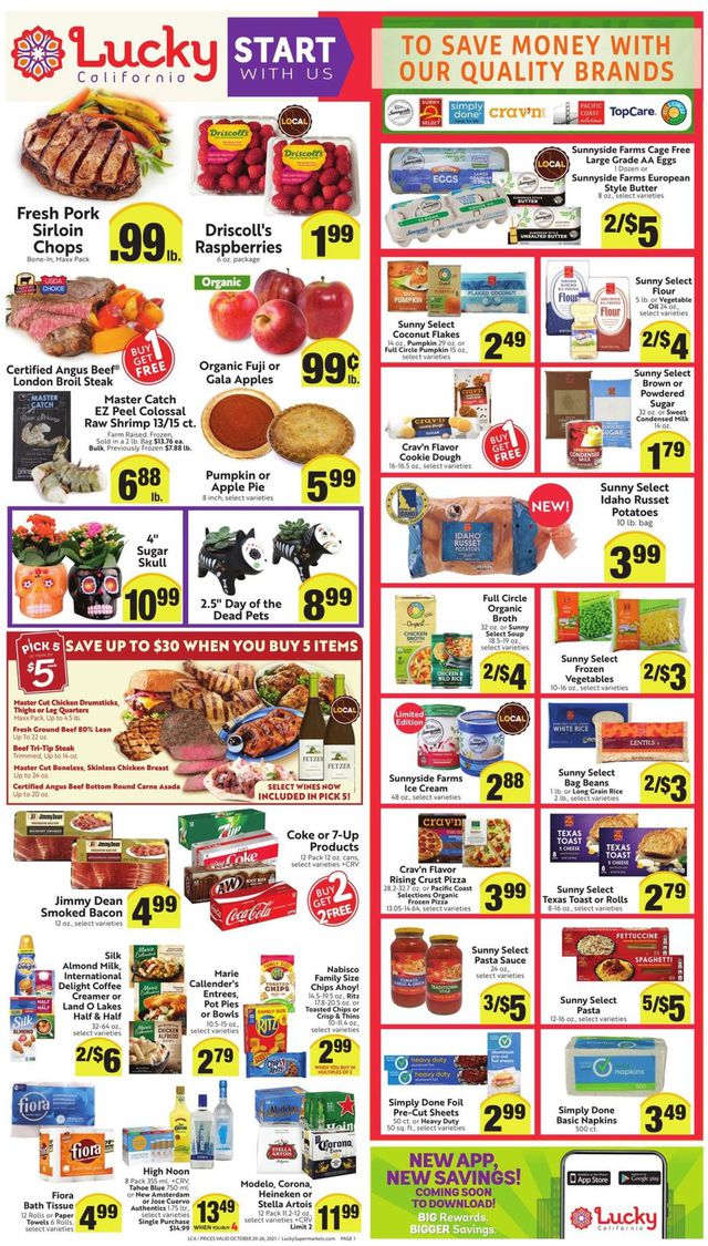 Lucky Supermarkets Ad from 10/20/2021