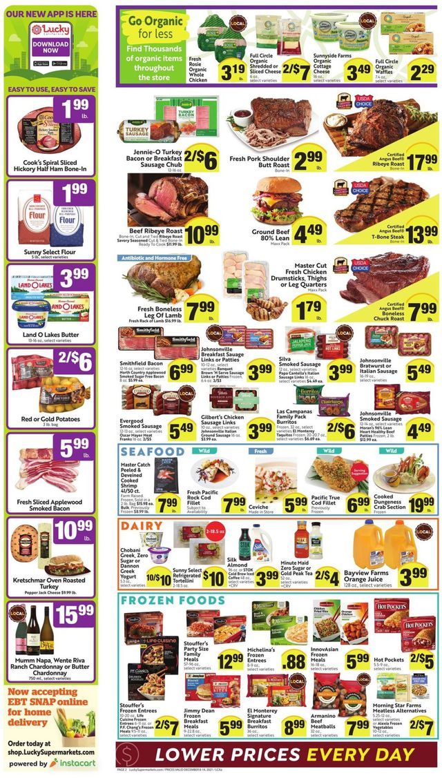 Lucky Supermarkets Ad from 12/08/2021