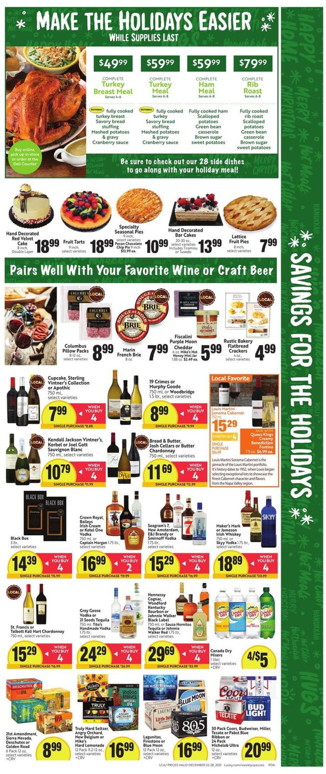 Lucky Supermarkets Ad from 12/22/2021