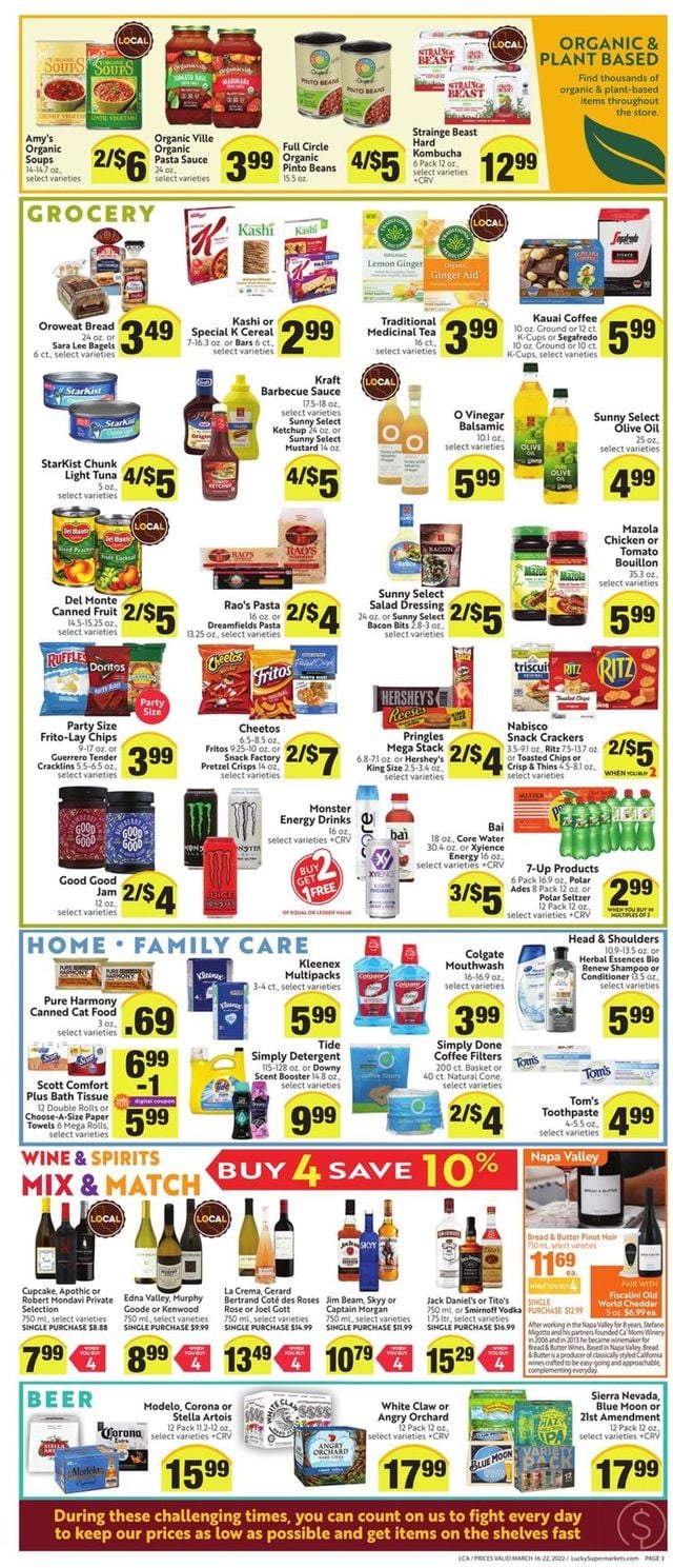 Lucky Supermarkets Ad from 03/16/2022