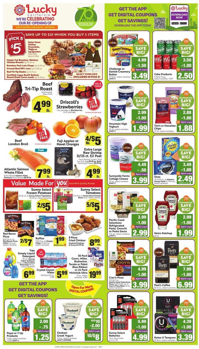 Lucky Supermarkets Ad from 03/23/2022