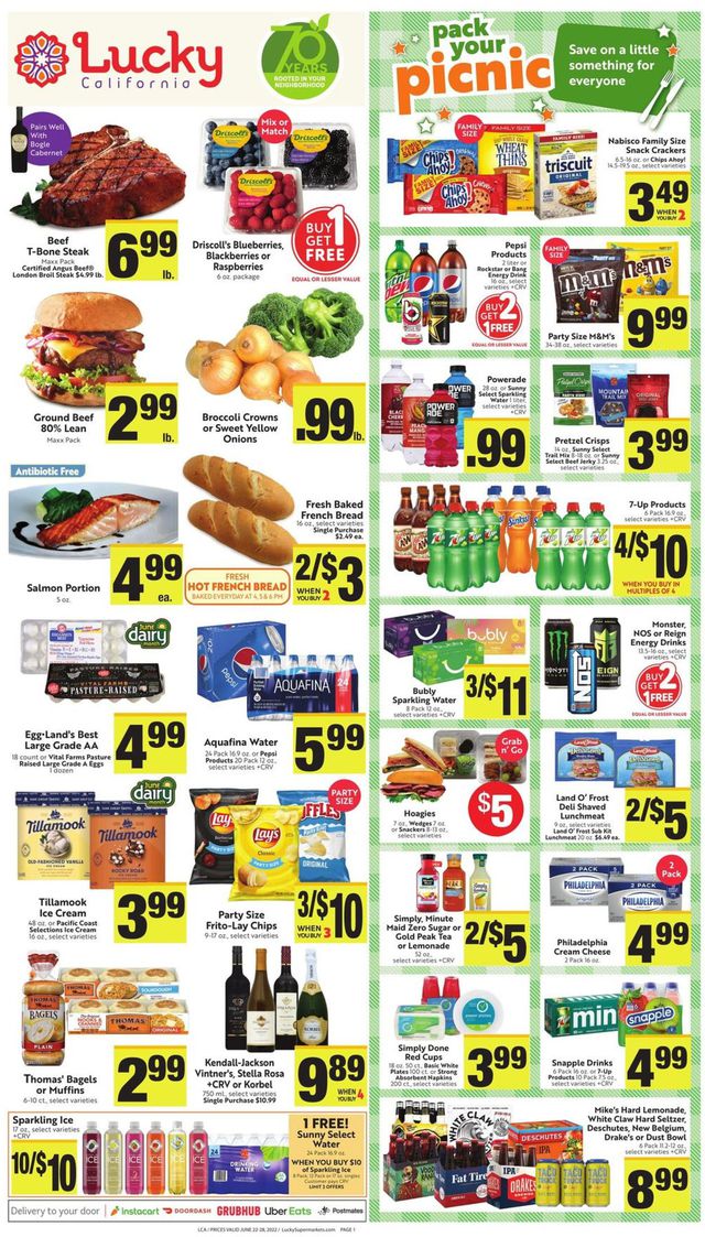 Lucky Supermarkets Ad from 06/22/2022