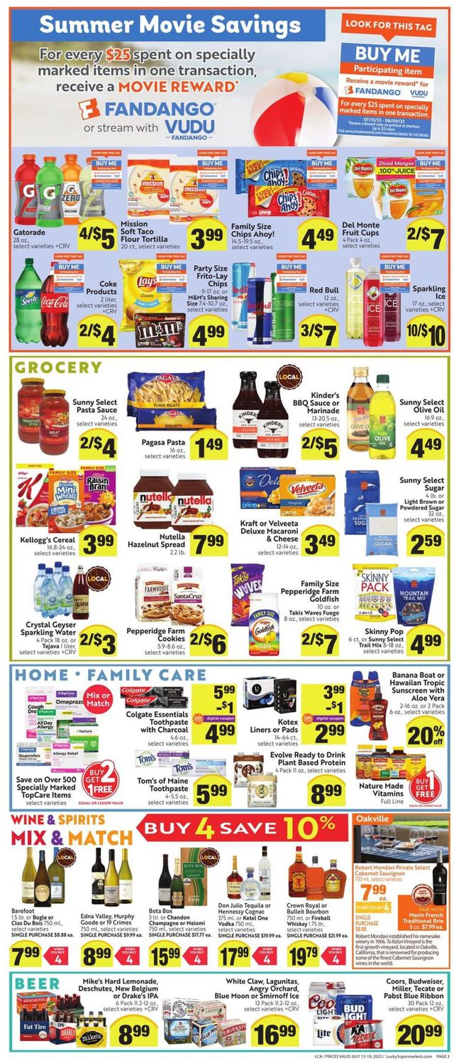 Lucky Supermarkets Ad from 07/13/2022