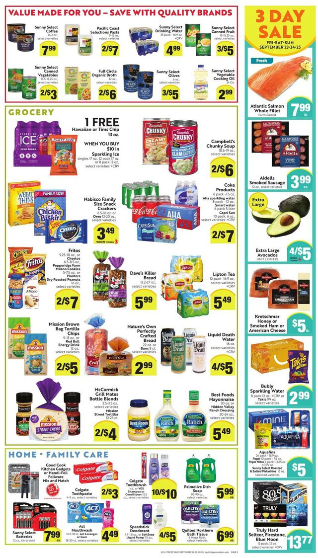 Lucky Supermarkets Ad from 09/21/2022