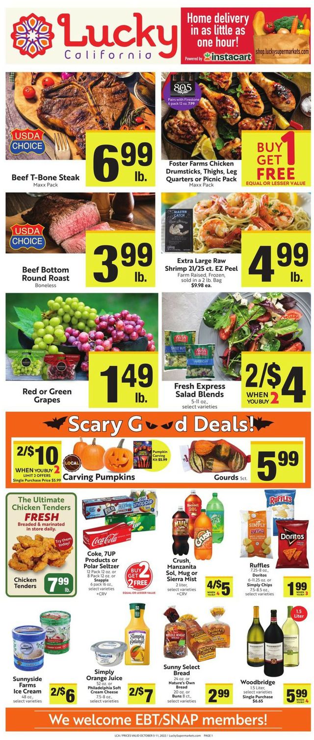 Lucky Supermarkets Ad from 10/05/2022