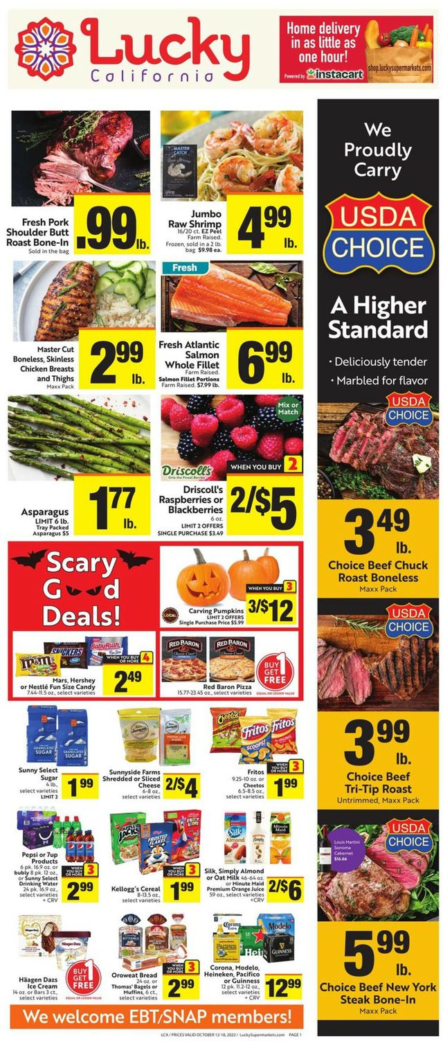 Lucky Supermarkets Ad from 10/12/2022