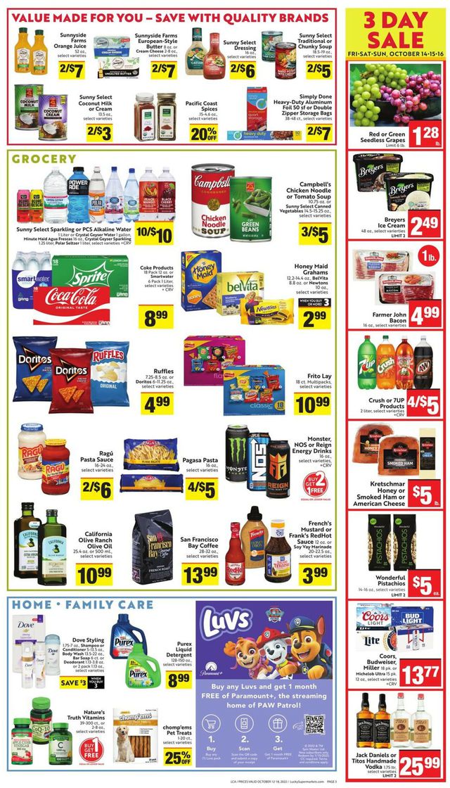 Lucky Supermarkets Ad from 10/12/2022