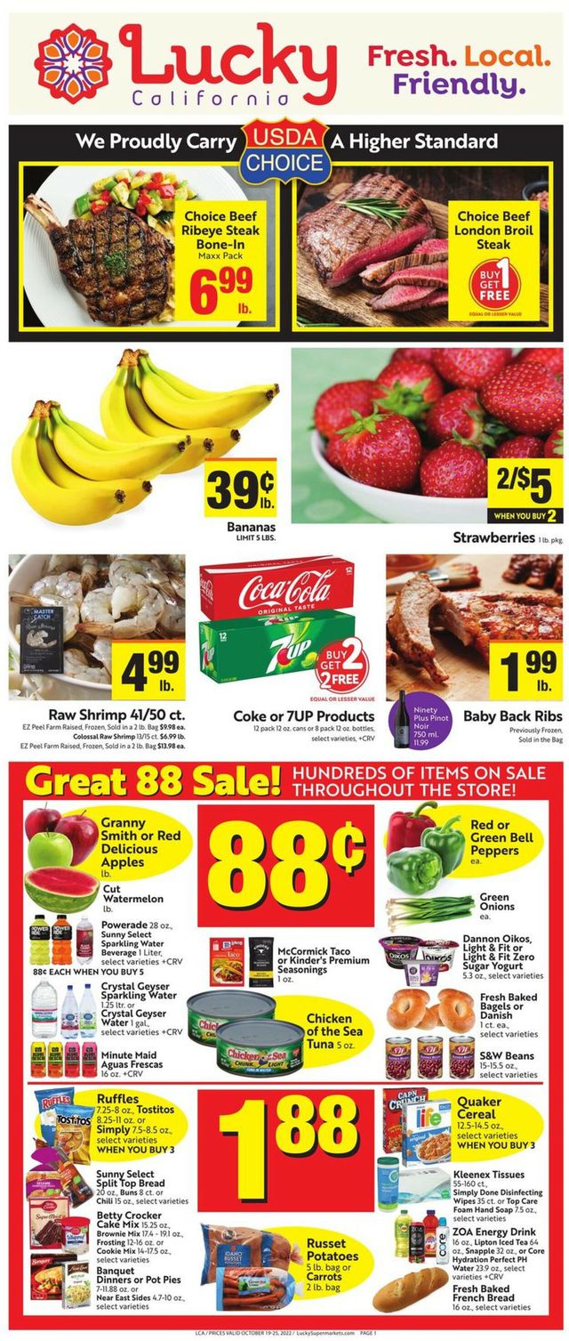 Lucky Supermarkets Ad from 10/19/2022