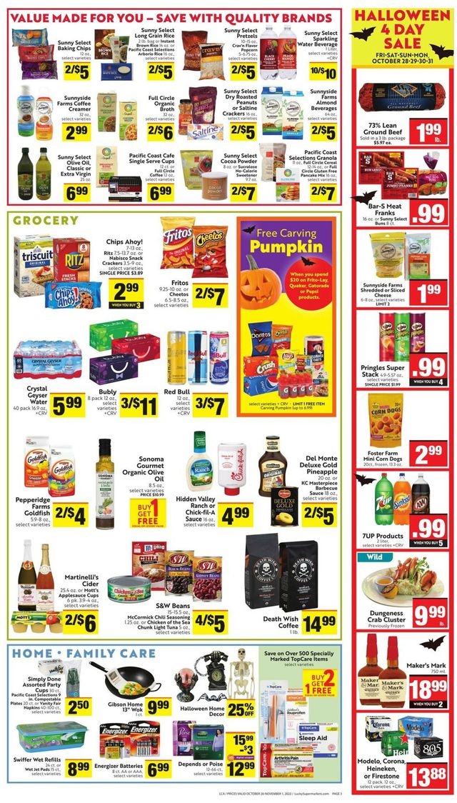 Lucky Supermarkets Ad from 10/26/2022
