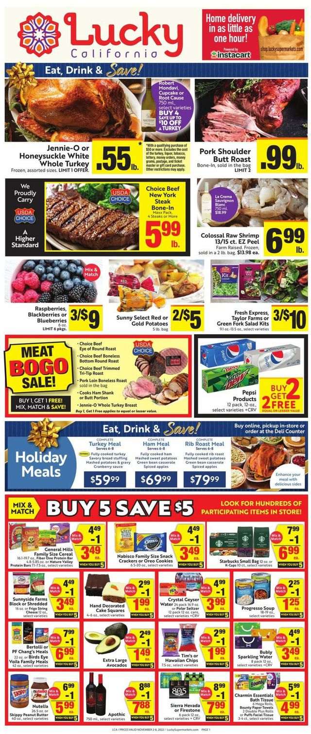 Lucky Supermarkets Ad from 11/02/2022