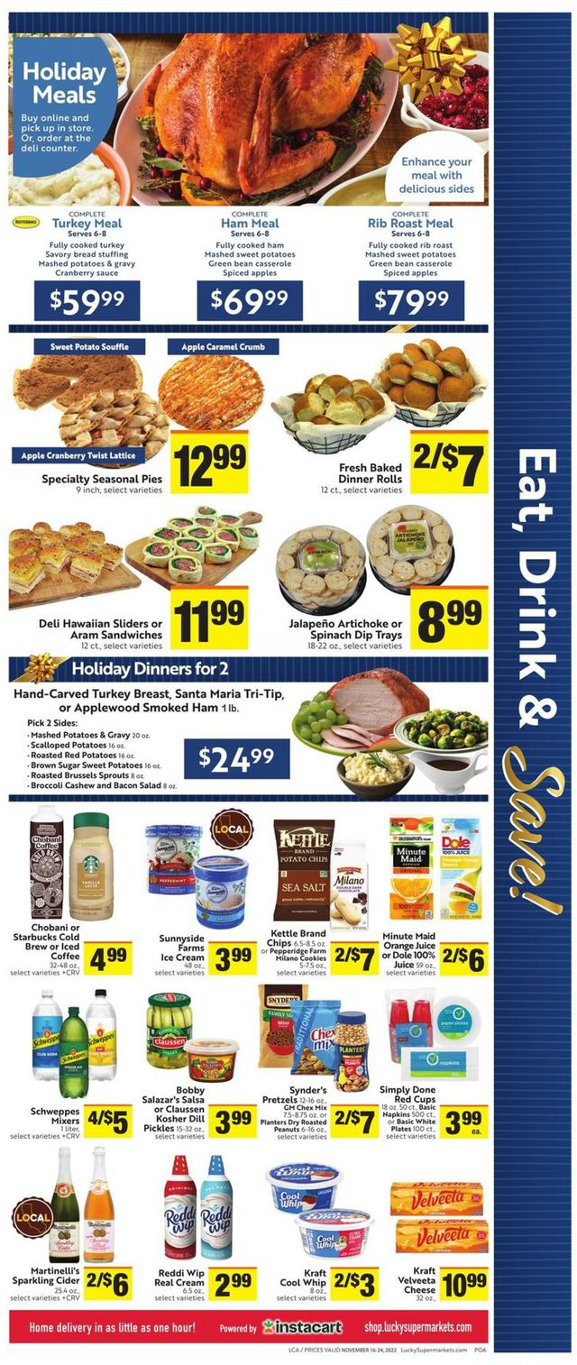 Lucky Supermarkets Ad from 11/16/2022