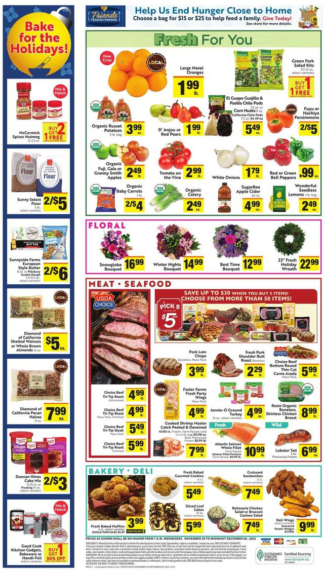 Lucky Supermarkets Ad from 11/30/2022