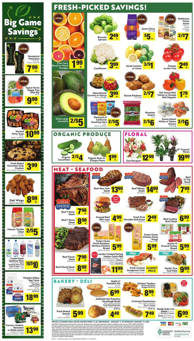 Lucky Supermarkets Ad from 01/11/2023