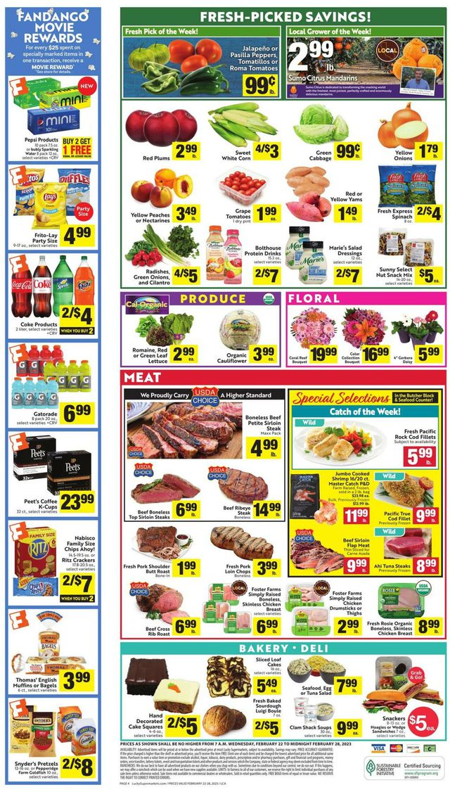 Lucky Supermarkets Ad from 02/22/2023