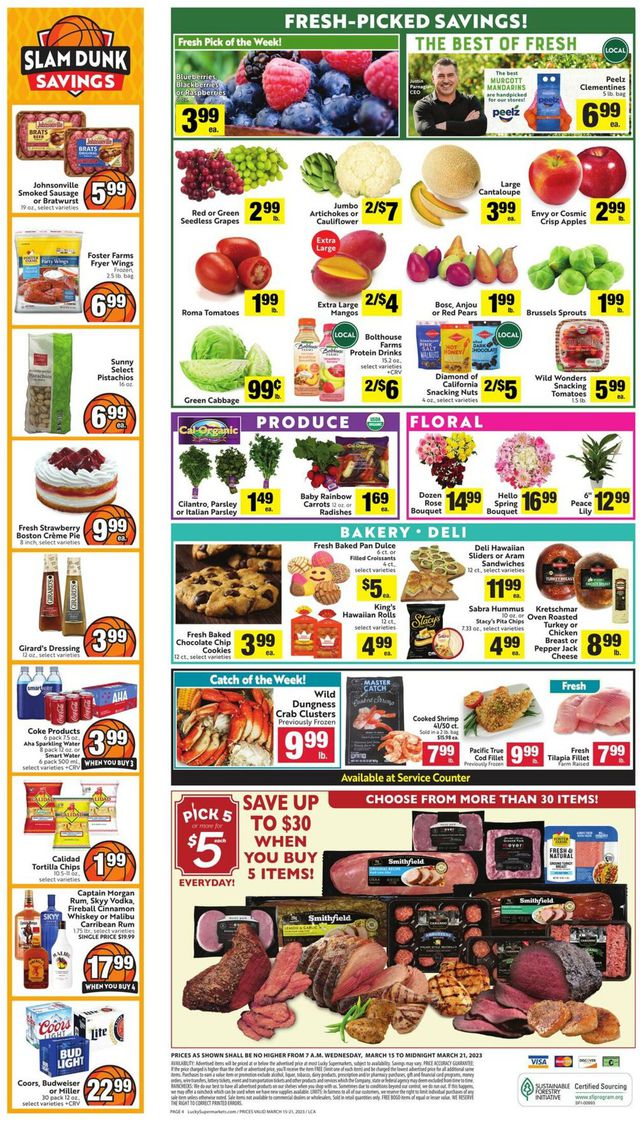 Lucky Supermarkets Ad from 03/15/2023