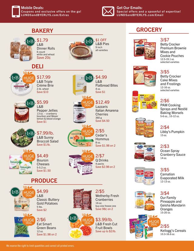 Lunds & Byerlys Ad from 11/19/2020