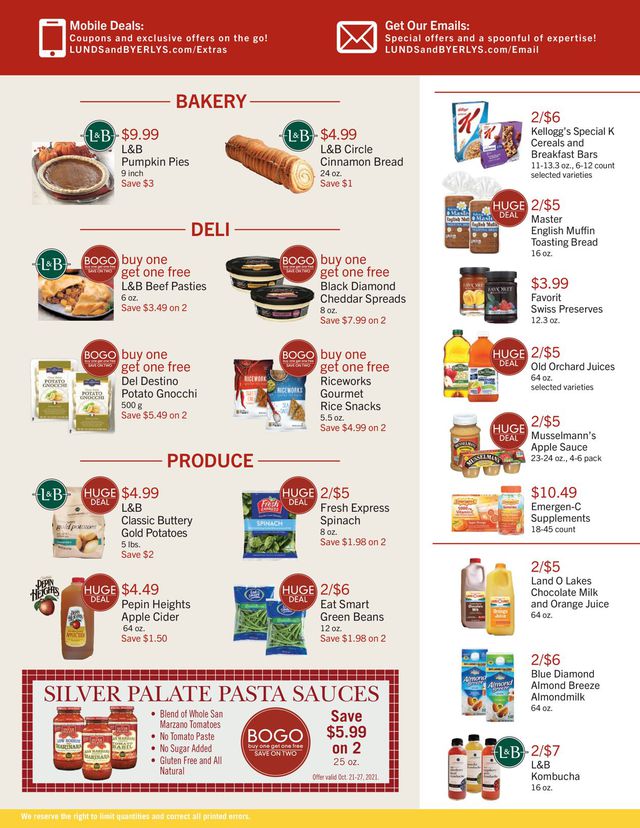 Lunds & Byerlys Ad from 10/21/2021